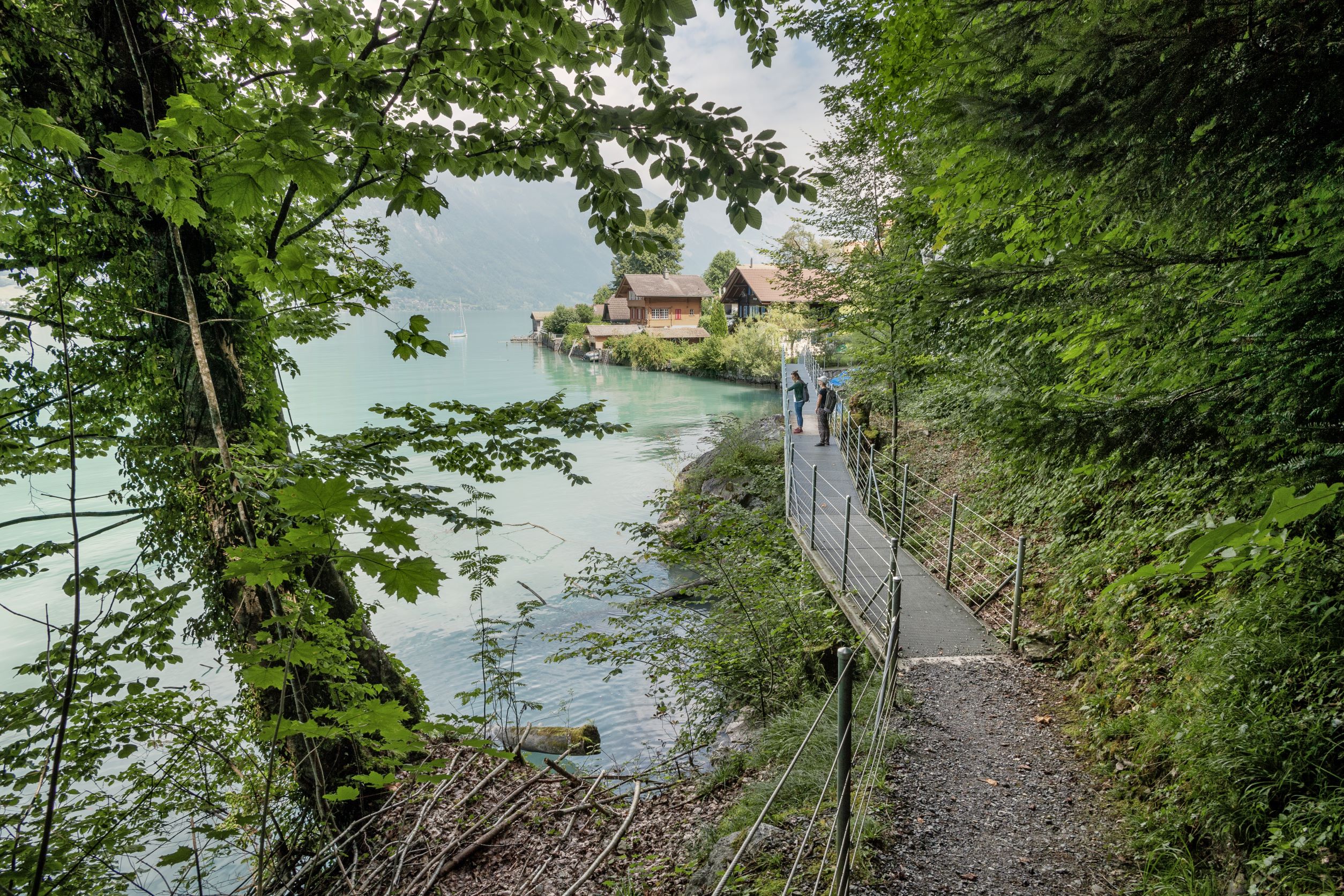 Iseltwald, Dorf - Sengg, Uferweg (Beispiel See- und Flussufer-Projekt Tiefbauamt Kanton Bern), Bild: B. Devènes, 2021